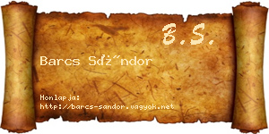 Barcs Sándor névjegykártya