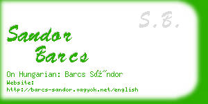 sandor barcs business card